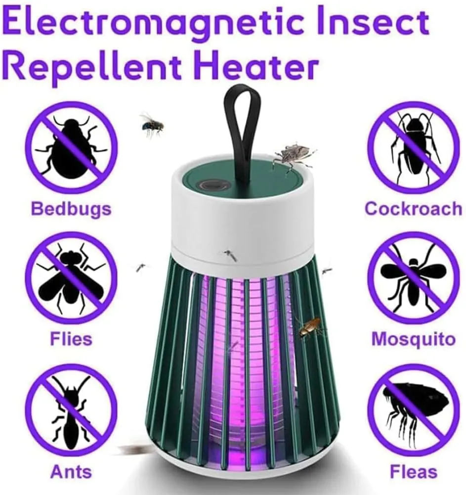 Mosqishock Mosquito Lamp, 2025 Mosqishock 2 in 1 Portable Cordless Outdoor Waterproof Camping Lamp, USB Rechargeable Lighting Mute Waterproof for Camping Patio Travel (2PCS-A)