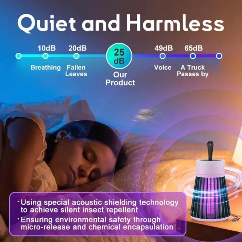 Mosqishock Mosquito Lamp, 2025 Mosqishock 2 in 1 Portable Cordless Outdoor Waterproof Camping Lamp, USB Rechargeable Lighting Mute Waterproof for Camping Patio Travel (2PCS-A)