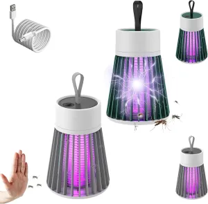 Mosqishock Mosquito Lamp, 2025 Upgrade Portable Cordless Camping Light, Outdoor Atmosphere Light, USB Rechargeable Lighting Mute Waterproof for Camping Patio Travel (Green Gray)