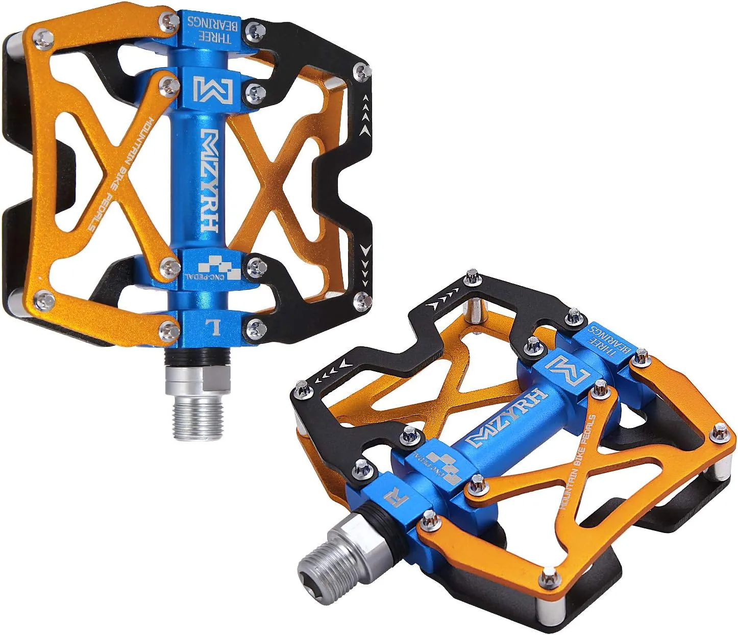 Mountain Bike Pedals, Ultra Strong Colorful CNC Machined 9/16" Cycling Sealed 3 Bearing Pedals