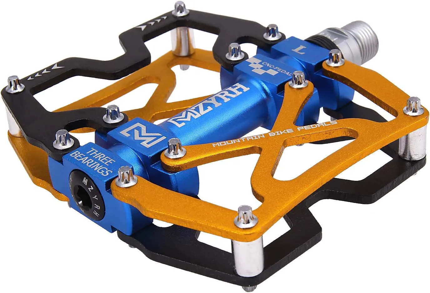 Mountain Bike Pedals, Ultra Strong Colorful CNC Machined 9/16" Cycling Sealed 3 Bearing Pedals