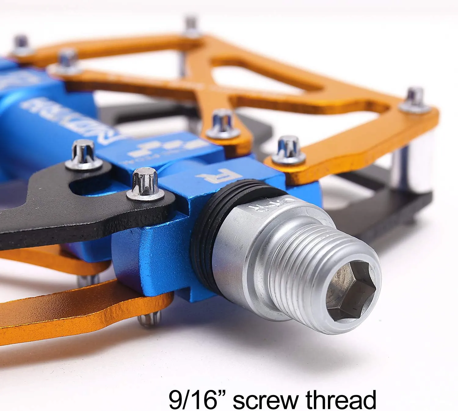 Mountain Bike Pedals, Ultra Strong Colorful CNC Machined 9/16" Cycling Sealed 3 Bearing Pedals