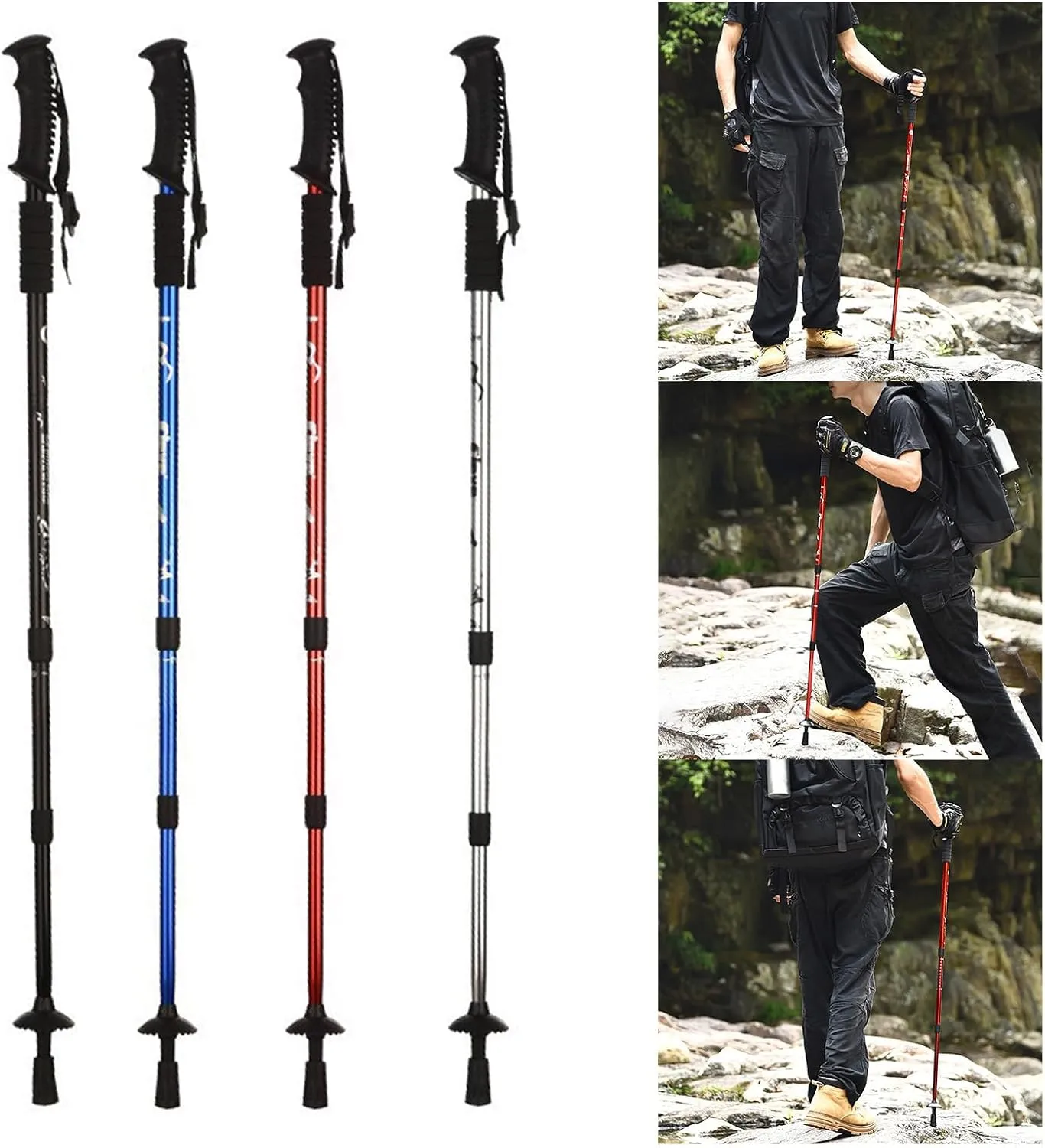 Mountaineering Stick Light Weight Trekking Poles Printing Walking Stick for Reduced Wrist Strain On Any Terrain