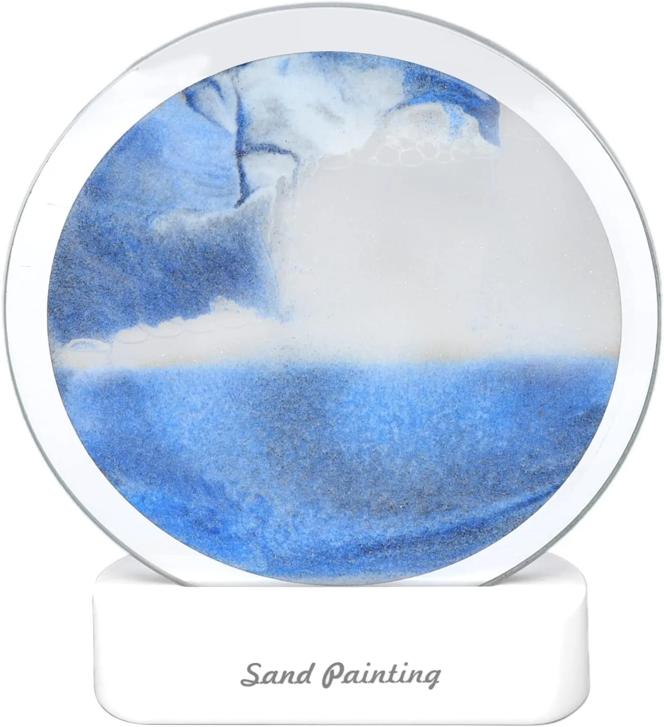 Moving Sand Art Picture, Quicksand Painting Lamp, USB Falling Sand Art Sandscape Moving Sand Night Light Nightstand Lamp for Bedroom Living Room Office Desktop Toys Dynamic Art(Yellow) ( Color : Azul