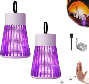 Mozz Guard, 2025 Upgrade Mozzguard 2.0, Cordless Hangable Outdoor Waterproof Camping Lamp, Solar and USB Charging for Garden, Camping, Picnic (white-2pc)