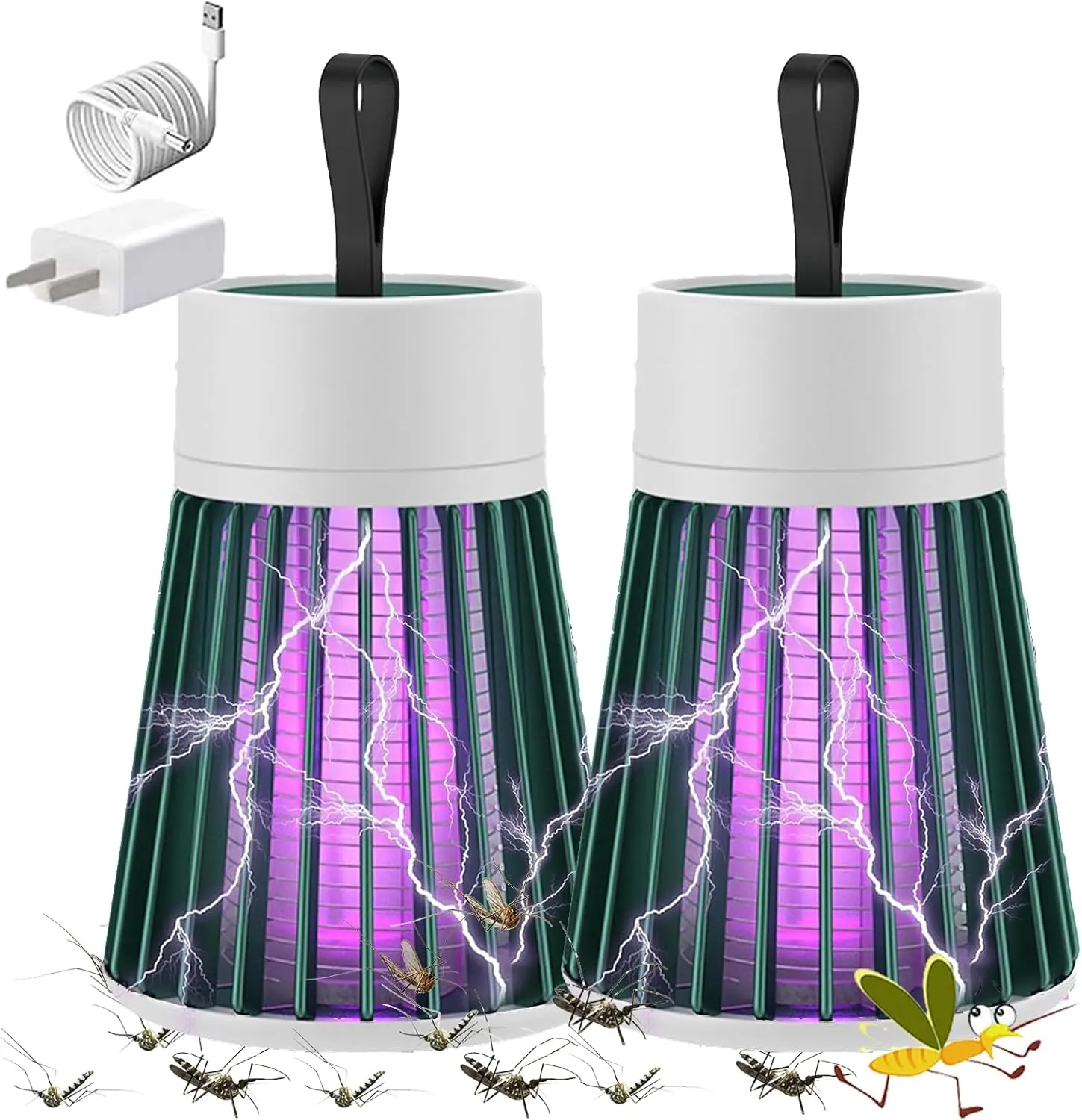 Mozz Guard - 2025 Upgrade Mozzguard Pro Portable Cordless Outdoor Camping Lamp, Mute and USB Charing with Lighting, Ultra Long Battery Life, for Indoor, Garden, Camping, Picnic (2pcs)