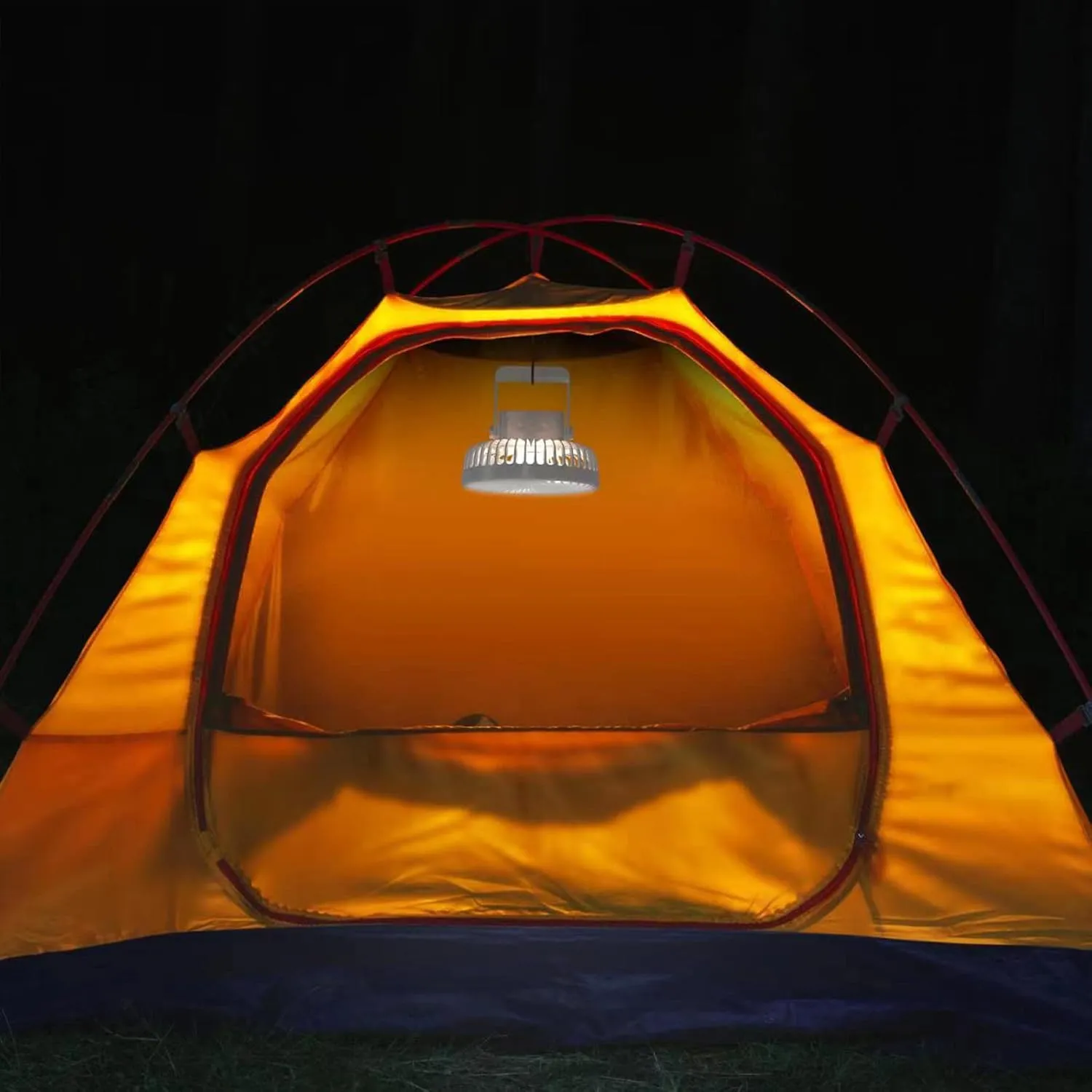 Multi-Function 4-Speed Tent Fan with Lamp Hanging Fan 2000mAh Ceiling Fan USB Charging Canopy Fan for Outdoor Camping