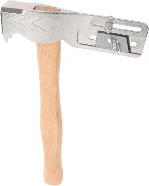 MWT 005 MH 17oz Magnet Roofing Hatchet Carbon Steel Shingling Hammer with Wooden Handle Roof Repair Magnetic Roofing Hammer, Magnetic Roofing Hatchet Roofing Axe with Solid Wood Handle