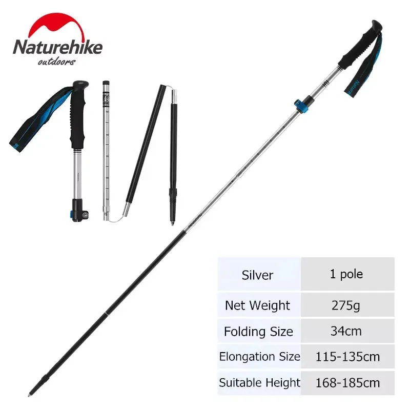 Naturehike Trekking Poles Folding Hiking Stick Collapsible Hiking Poles Trekking Stick Walking Poles Nordic Walking Sticks