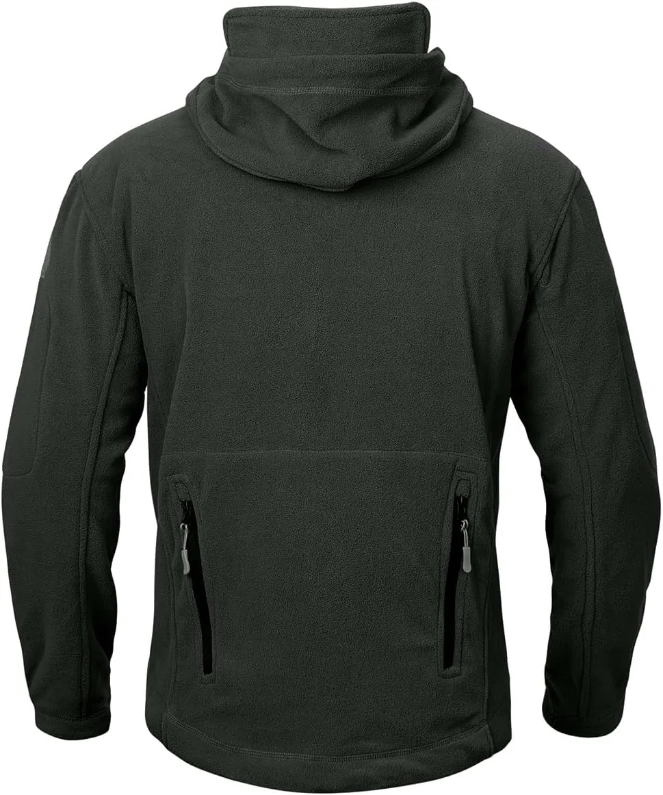 NAVEKULL Men's Tactical Hoodie Fleece Jacket Winter Warm Full-Zip Military Army Outdoor Hiking Coat with 7 Zip-pockets