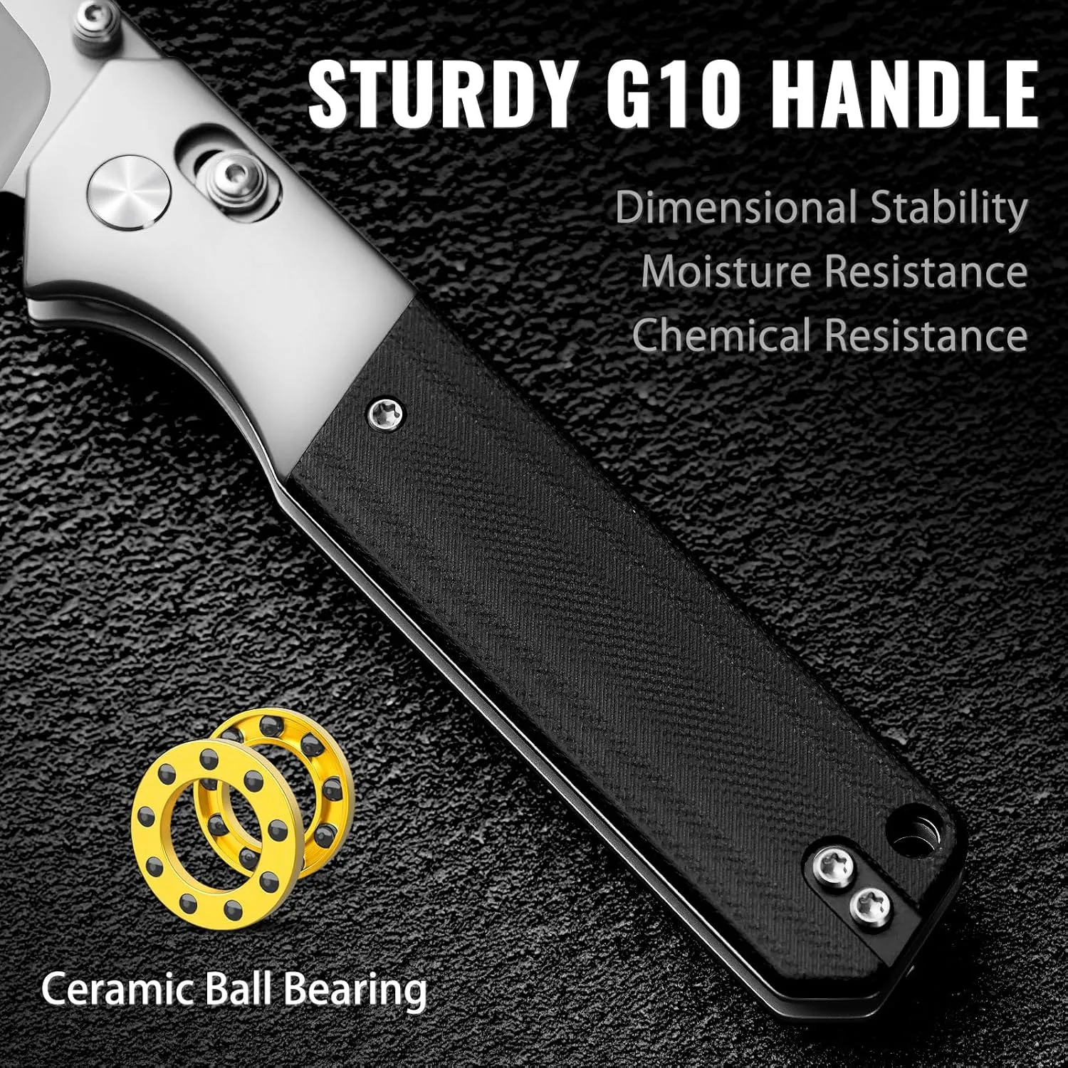 NedFoss BEAST Pocket Knife, 3.48" 14C28N Steel Blade Axis Lock Knife with Reversible Deep-Carry Pocket Clip, G10 Handle, Lightweight EDC Knife Camping Gifts for Men Women
