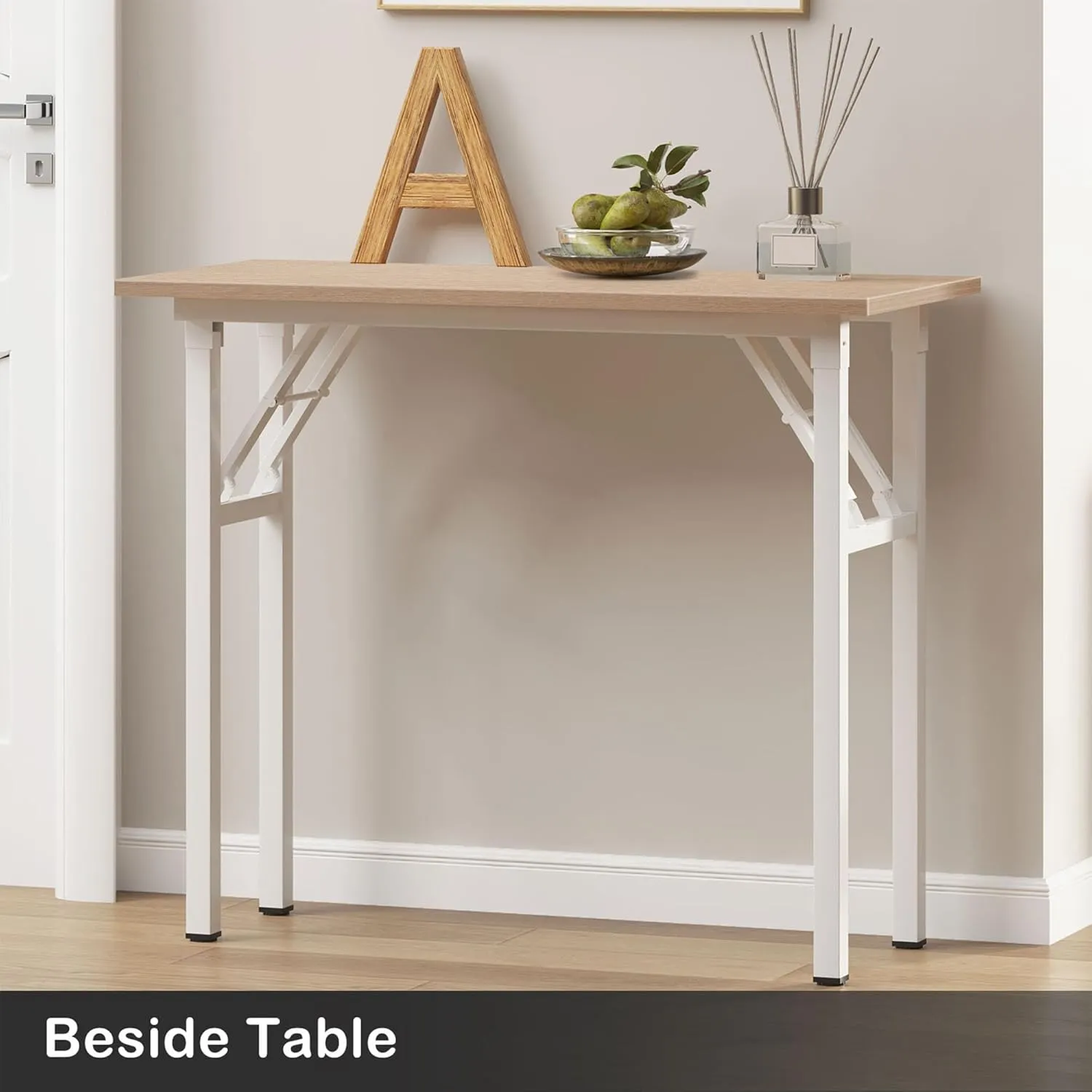 Need Small Desk 31 1/2" No Assembly Foldable Writing Table,Sturdy and Heavy Duty Folding Computer Desks for Small Space/Home Office/Dormitory AC5AW(80 * 40)
