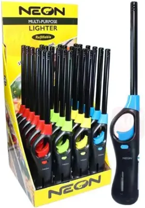 Neon Utility BBQ Stick Lighters (24), Variety