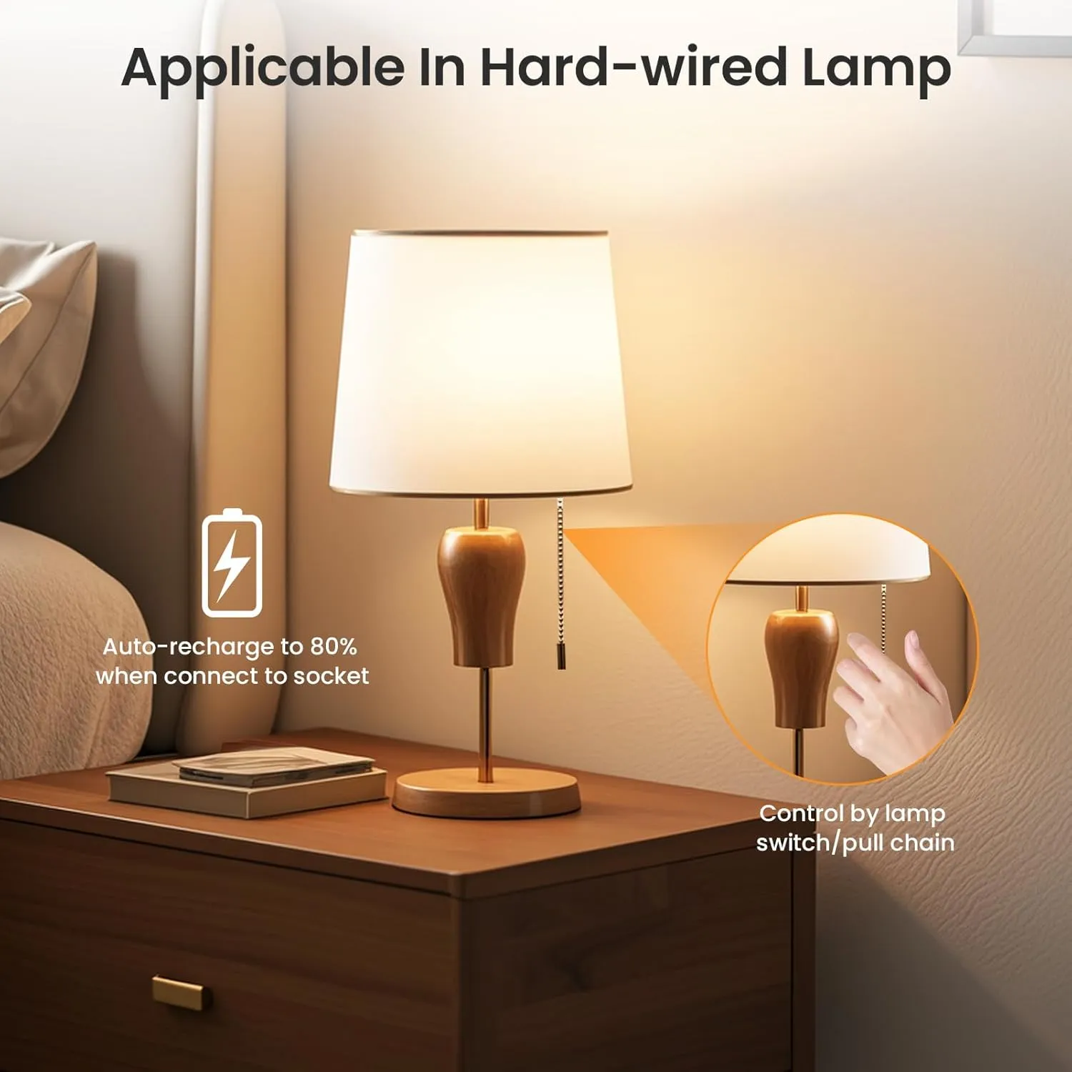 Neporal BlazeMax Battery Operated Light Bulb Bright, Rechargeable Light Bulbs with Remote and Time for Lamp and Sconce, Socket USB Rechargeable, Wide Dimming Range Battery Powered Light Bulb Home