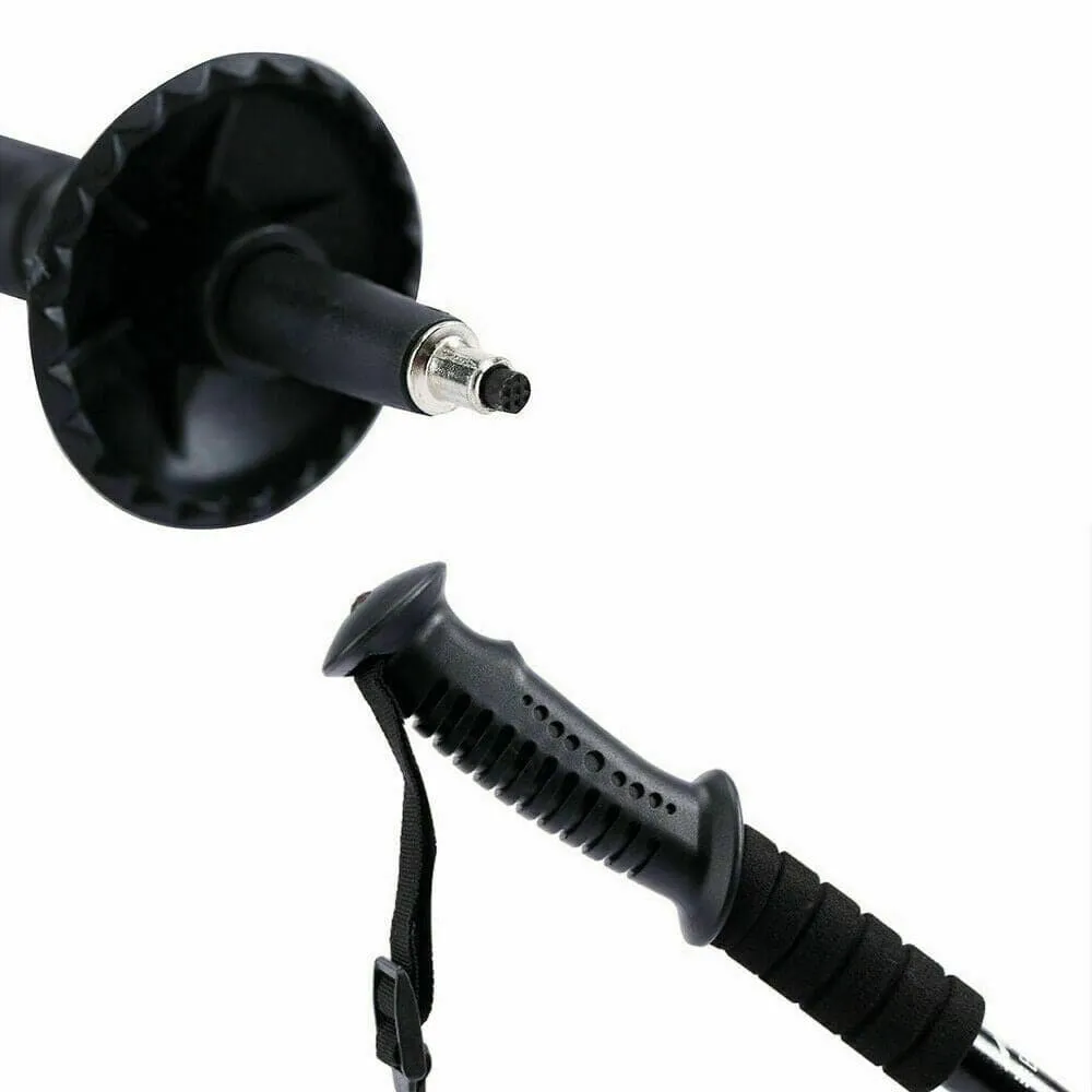 New Hiking Trekking Poles Walking Stick Adjustable Camping Black Lightweight