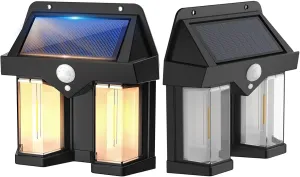 New Solar Wall Lamp with 3 Lighting Modes from Dusk to Dawn Lobby Lamp Ip65 Waterproof Motion Sensor Outdoor Lamp, Courtyard Automatic Sensing Lamp Universal Lobby, Garage Multi Scene (2Pack)