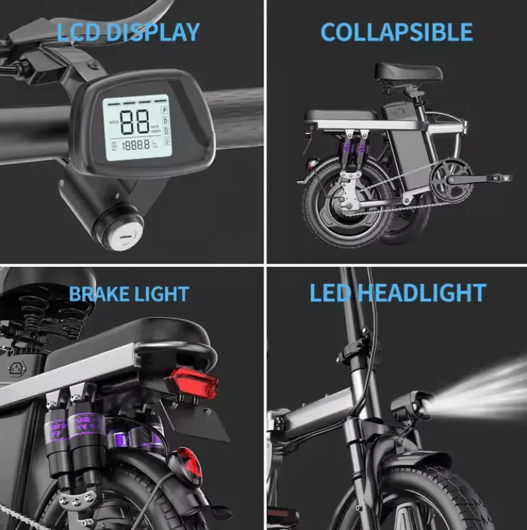 *NEW2025* Long Range Electric Bike 500W 48V 20ah 14" Compact Silverfish Battery E-Bike Folding (40kmph)