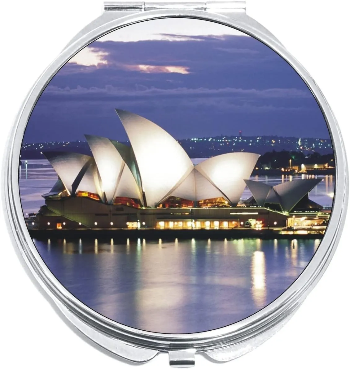 NewCharms Sydney Opera House Australia Compact with Mirrors - Perfect Pocket and Purse Size Folding Mirror for Applying Make Up Anywhere