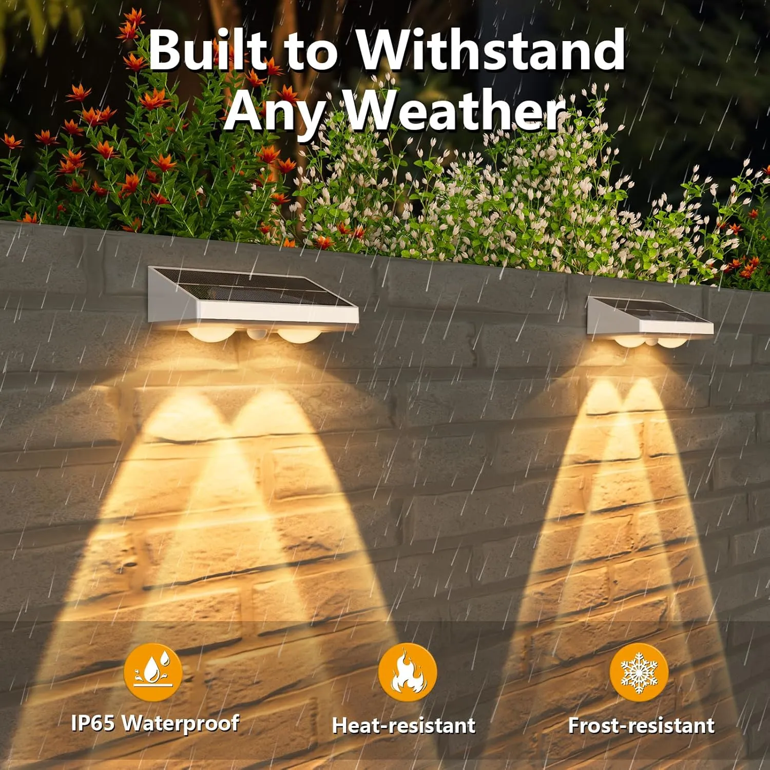 NIORSUN Solar Fence Lights,8 Pack Solars Deck Light,Warm White Color,Outdoor Bulb Waterproof Led IP65,Power Patio Lamp with Lenses for Outside/Backyard/Railing/Yard（White）