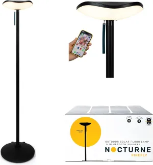 Nocturne Outdoor Solar Floor Lamp with Bluetooth Speaker | 100% Solar Powered | Fully Weatherproof | for Patios, Decks, Outdoor Spaces | Firefly 2.0 (Light   Sound)