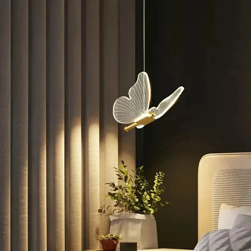 Nordic Butterfly LED Pendant Hanging Lamp – Elegant Hanging Light for Bedroom & Staircase