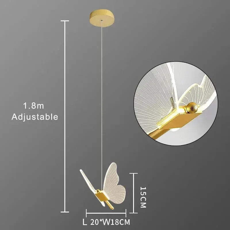 Nordic Butterfly LED Pendant Hanging Lamp – Elegant Hanging Light for Bedroom & Staircase
