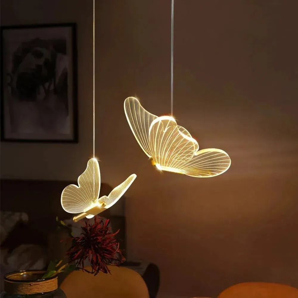 Nordic Butterfly LED Pendant Hanging Lamp – Elegant Hanging Light for Bedroom & Staircase
