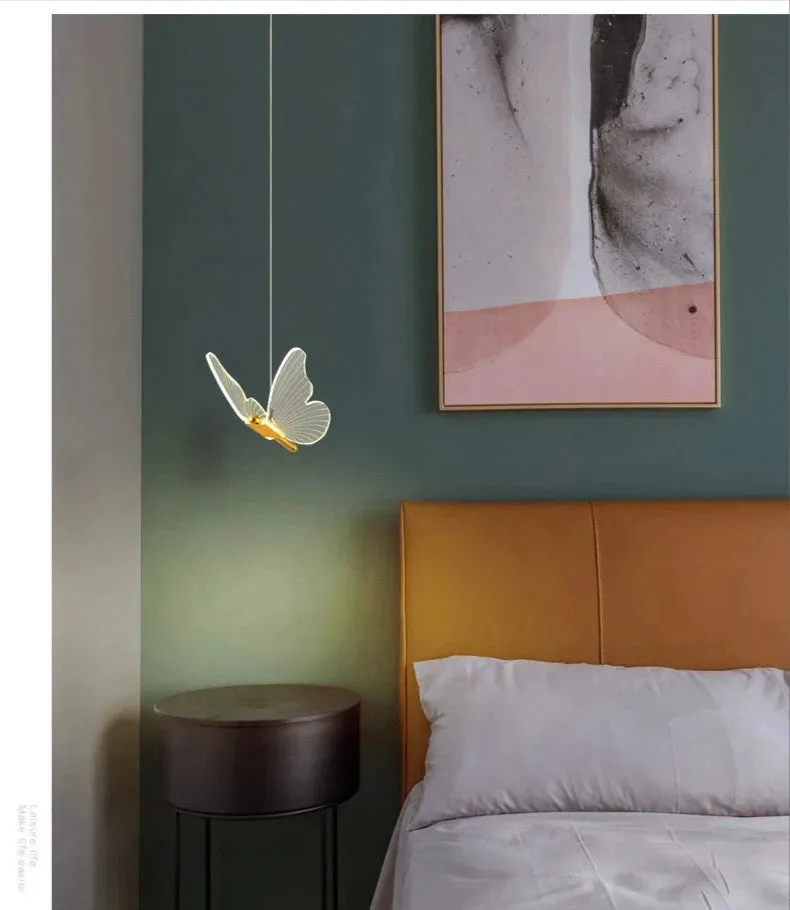 Nordic Butterfly LED Pendant Hanging Lamp – Elegant Hanging Light for Bedroom & Staircase