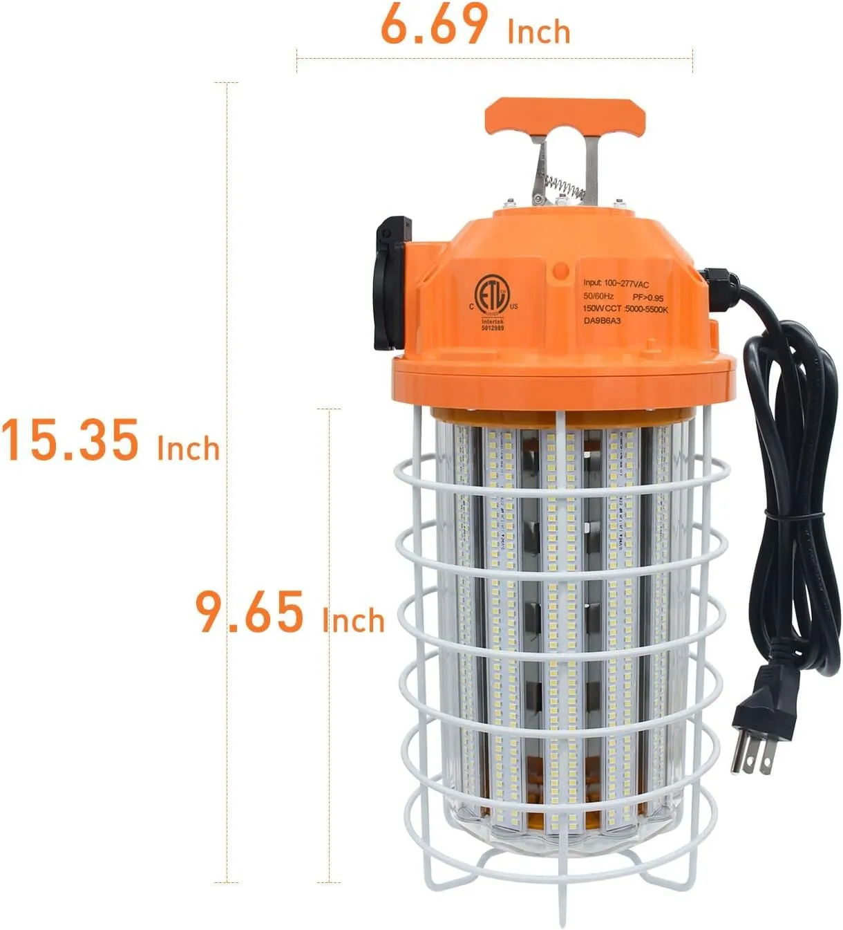 NS 150W High Bay Temporary LED Work Light 23550Lm 5000K Daylight White with Indoor and Outdoor Hook Portable Hanging Lighting for Construction Job Site¡­