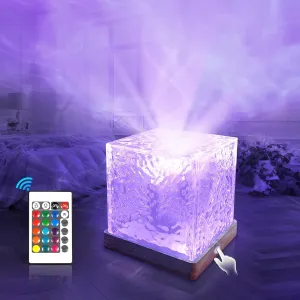 Ocean Wave Projector, 16 RGB Colors Cordless Rechargeable Northern Lights Lamp, Aurora Lamp with 30 Lighting Modes, Rotating Water Wave Lamp with Remote/Touch Control for Bedroom/Outdoor Camping Party