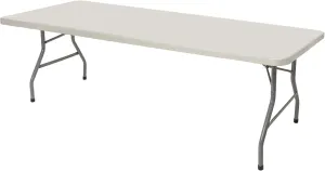 OEF Furnishings 8-Foot Heavy Duty Folding Table, 30" x 96", Light Grey - Durable, Lightweight, Indoor/Outdoor