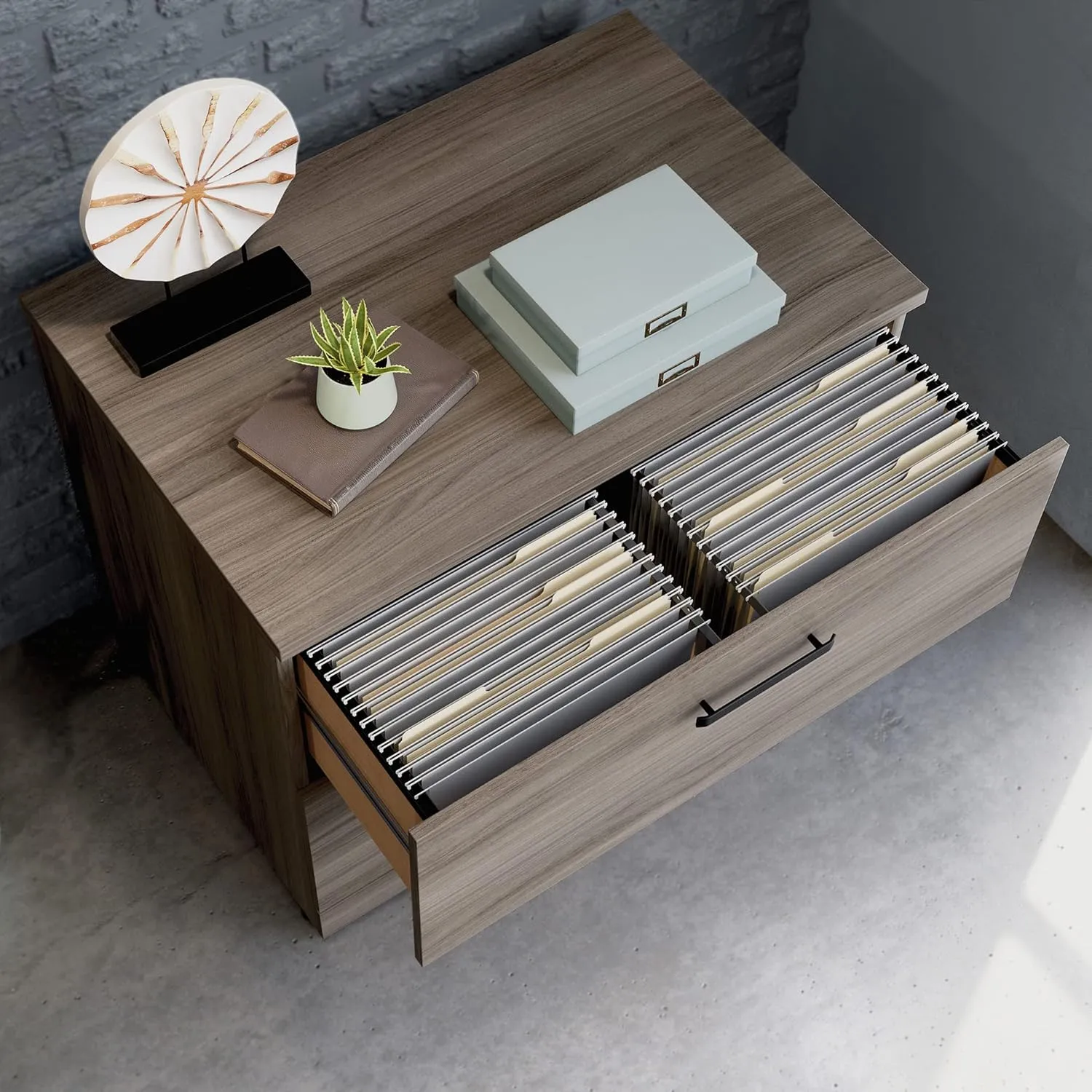OfficeWorks by Sauder Affirm Lateral File, L: 35.43'' x W: 23.47'' x H: 29.29'', Hudson Elm