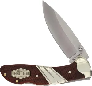 Old Timer 31OT Medium Lockback 6.5in High Carbon S.S. Folding Pocket Knife with 2.9in Drop Point Blade and Wood Handle for Hunting, Whittling, Carving, Camping, EDC, and Outdoors