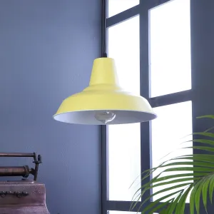 Opi Minimal Pastel Yellow Metal Single Hanging Light by SS Lightings