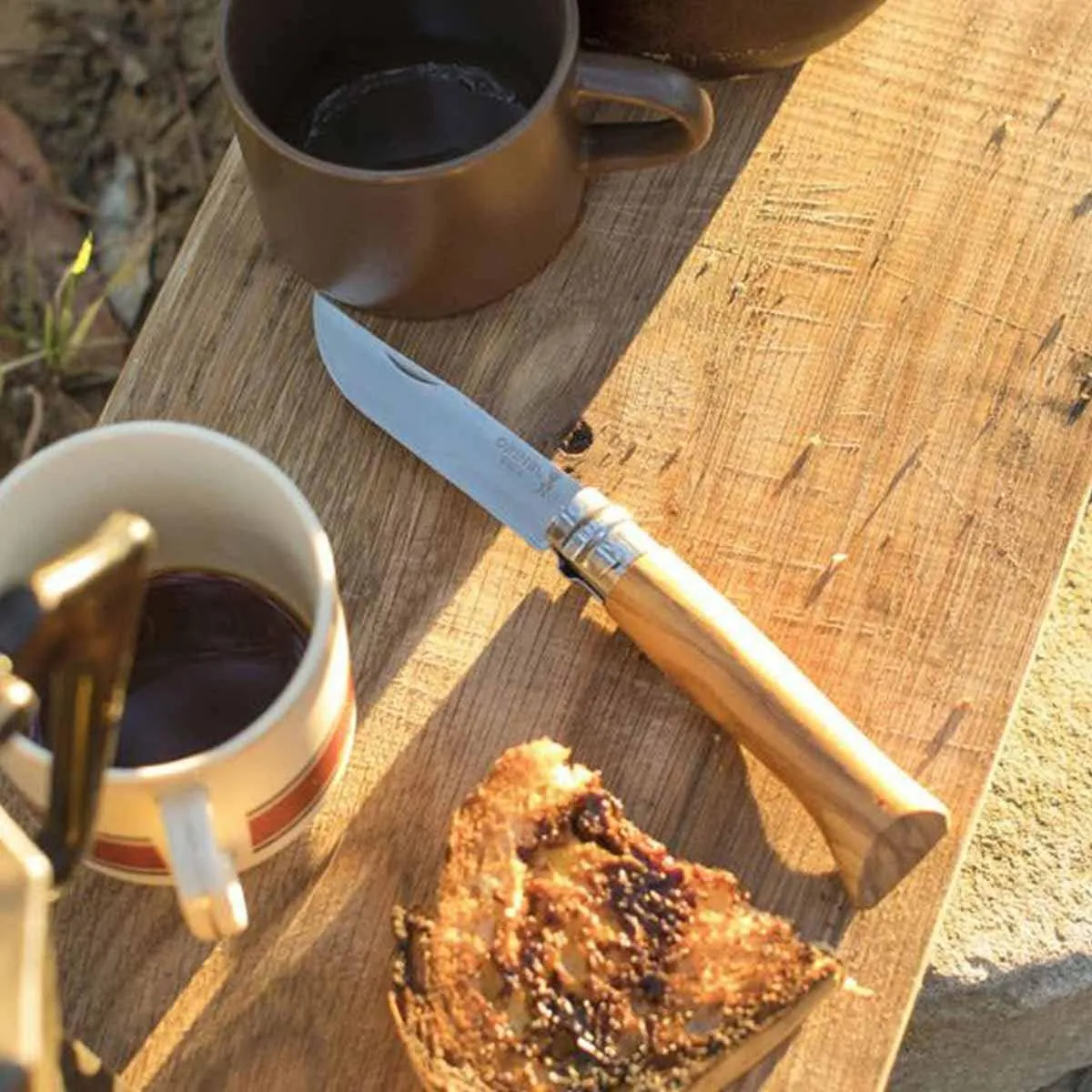 OPINEL No.06-No.09 Premium Woods, Stainless Steel Folding Pocket Knife, Made in France (No.08/Olive)