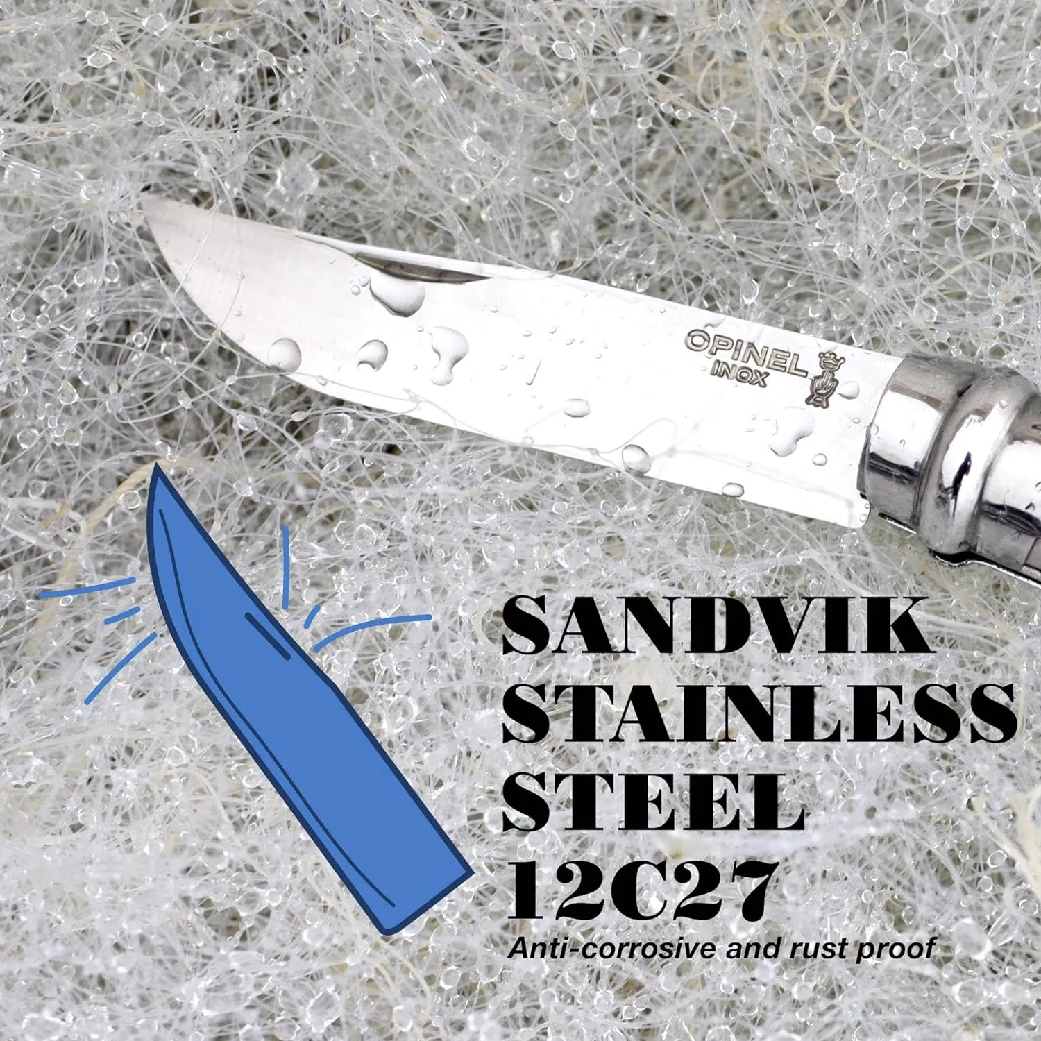 OPINEL No.06-No.09 Premium Woods, Stainless Steel Folding Pocket Knife, Made in France (No.08/Olive)