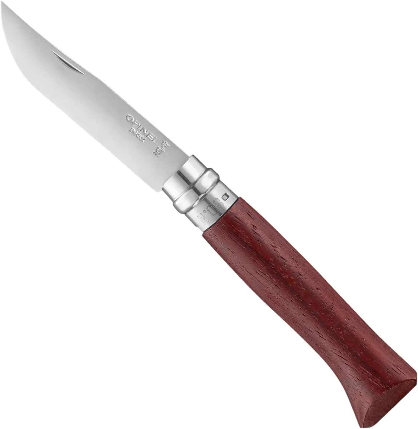 OPINEL No.06-No.09 Premium Woods, Stainless Steel Folding Pocket Knife, Made in France (No.08/Padouk)