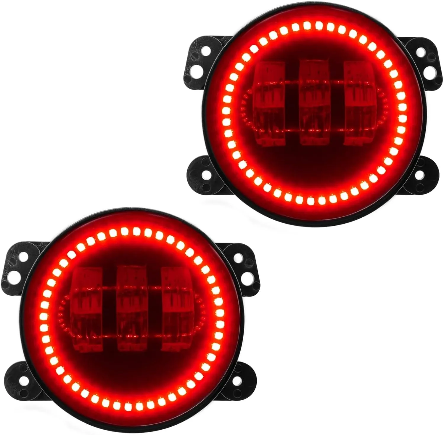 ORACLE Lighting 5775-002 Pair of Red High Powered LED Fog Light Replacements fits 2011 2024 Challenger Charger Journey - 3,000 Raw Lumens - Epoxy Sealed