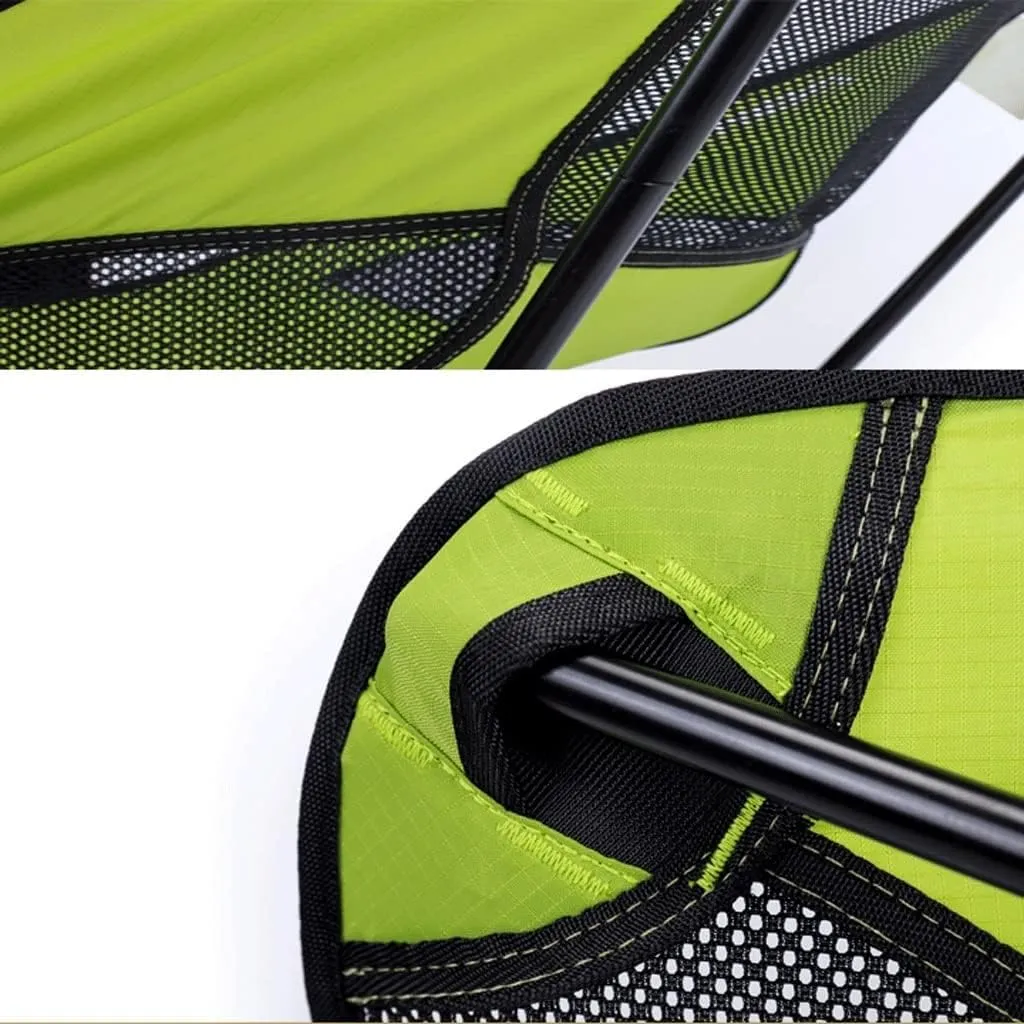 Outdoor Barbecue Folding Chairs Aluminum Leisure Chair Fishing Stool Camping Chair Portable Outdoor Events Picnic Folding Camping Chair (Color : Green)