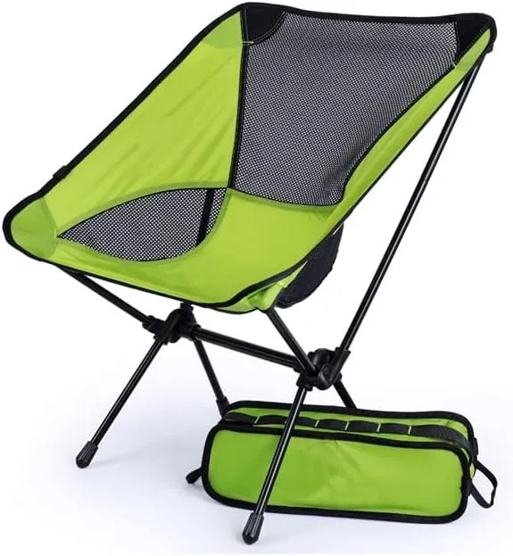 Outdoor Barbecue Folding Chairs Aluminum Leisure Chair Fishing Stool Camping Chair Portable Outdoor Events Picnic Folding Camping Chair (Color : Green)