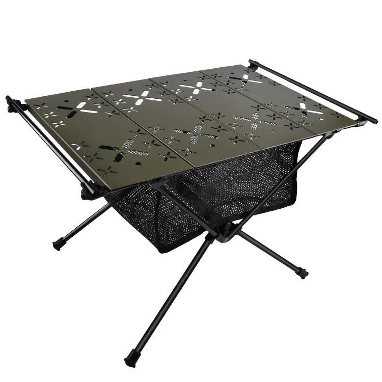 Outdoor Folding Table Aluminum Alloy Camping Round Picnic Table