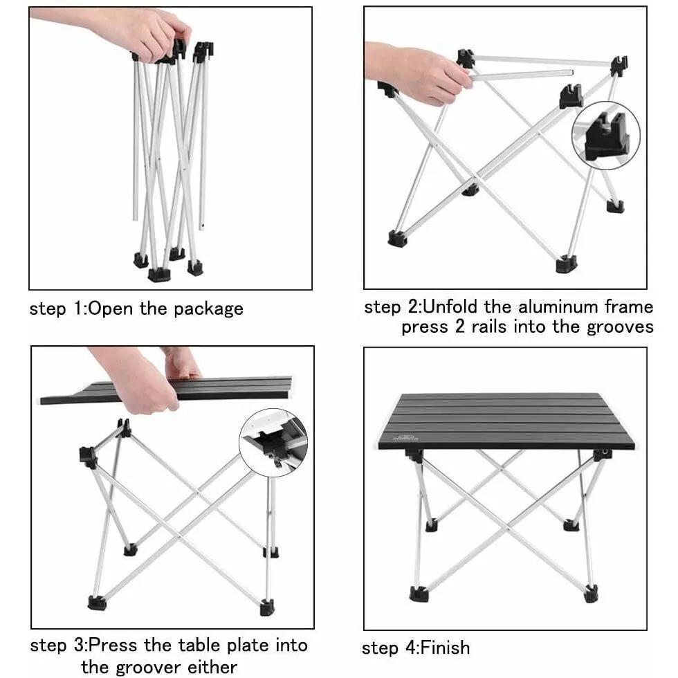 Outdoor Folding Table Aluminum Lightweight Portable Folding Table With Bag Camping Picnic