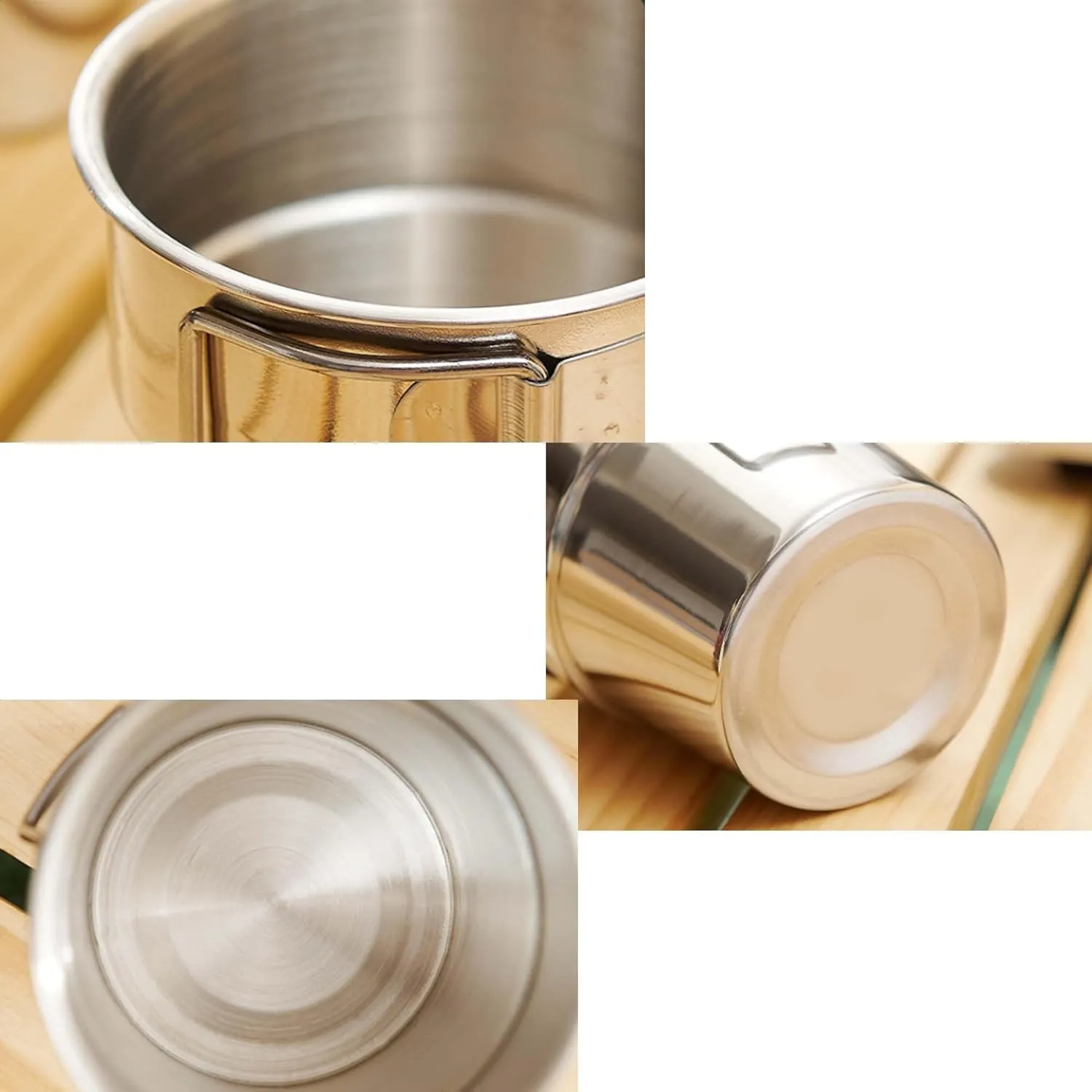 Outdoor Hiking Camping Folding Mug Portable Stainless Steel Water Cup(4pcs/set)