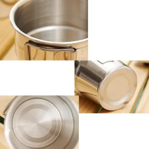 Outdoor Hiking Camping Folding Mug Portable Stainless Steel Water Cup(4pcs/set)