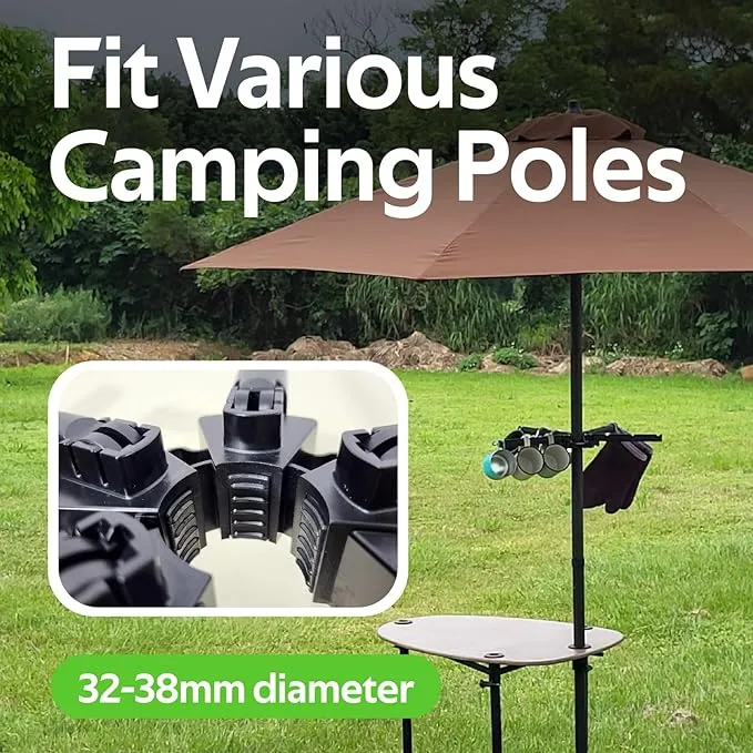 Outdoor Light Pole Camping Hanger, Rubber Non-Slip Design for Hanging Lantern Stand and Hanger Hook Pole