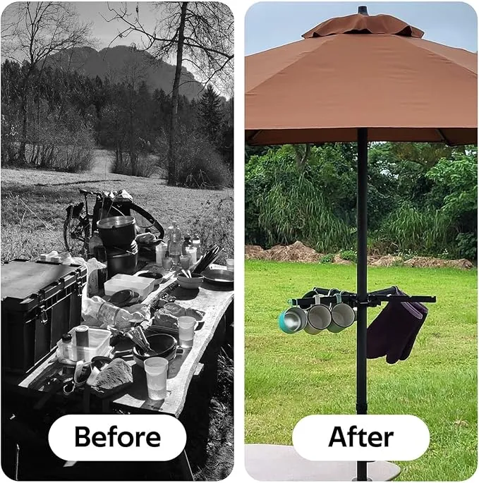 Outdoor Light Pole Camping Hanger, Rubber Non-Slip Design for Hanging Lantern Stand and Hanger Hook Pole