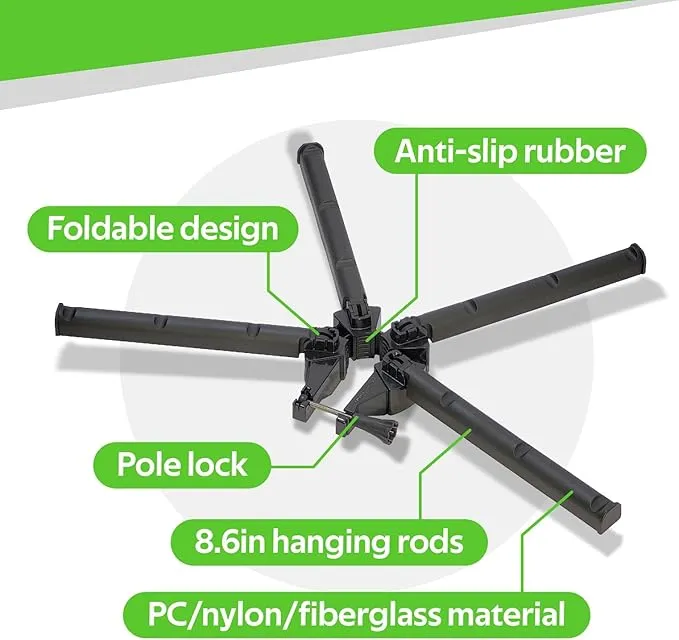 Outdoor Light Pole Camping Hanger, Rubber Non-Slip Design for Hanging Lantern Stand and Hanger Hook Pole