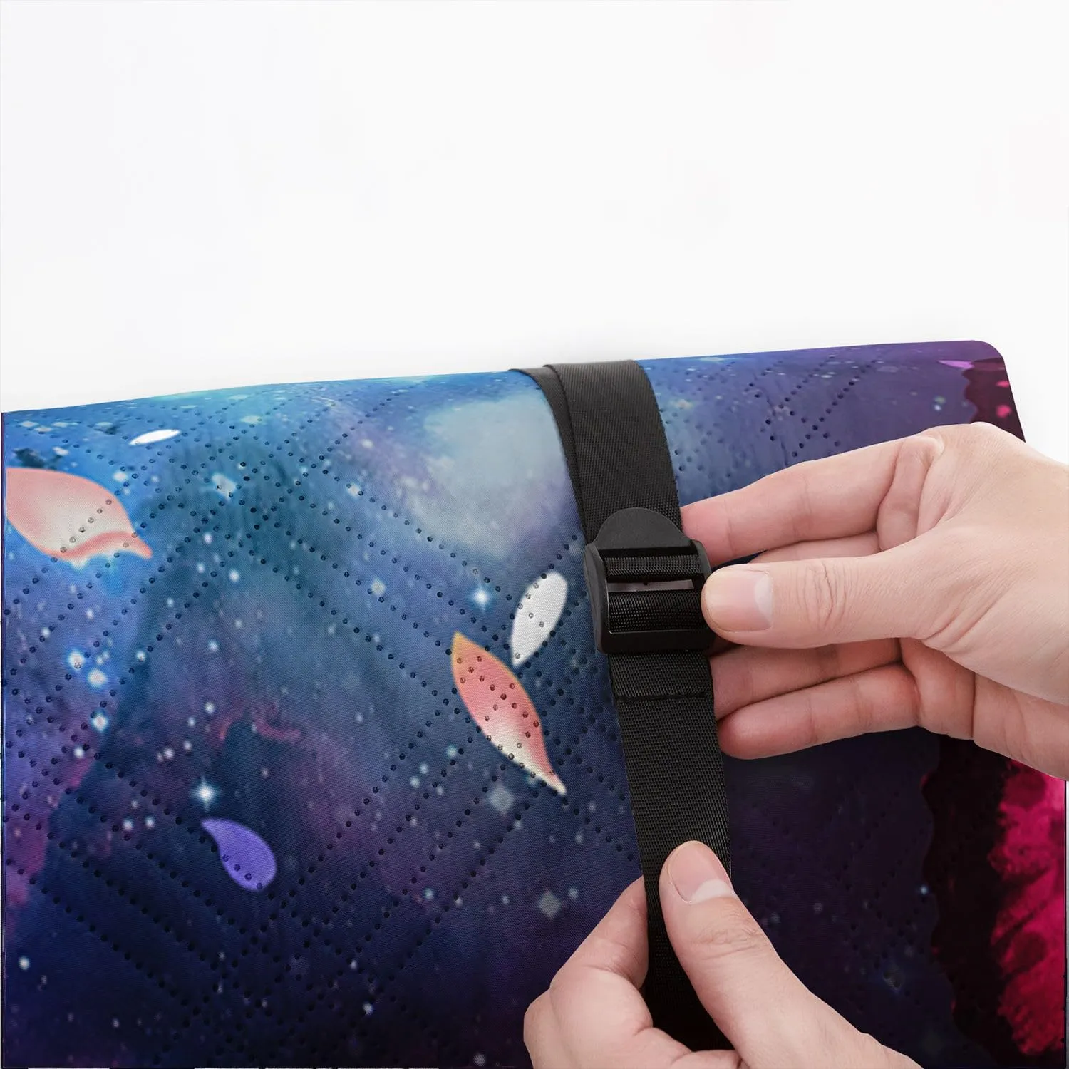 Outdoor Picnic Blanket,Portable Sandproof Waterproof Picnic Mat,Galaxy Butterfly Printed Camping Beach Mat for Sand and Wet Grass Hiking (Galaxy Butterfly S)