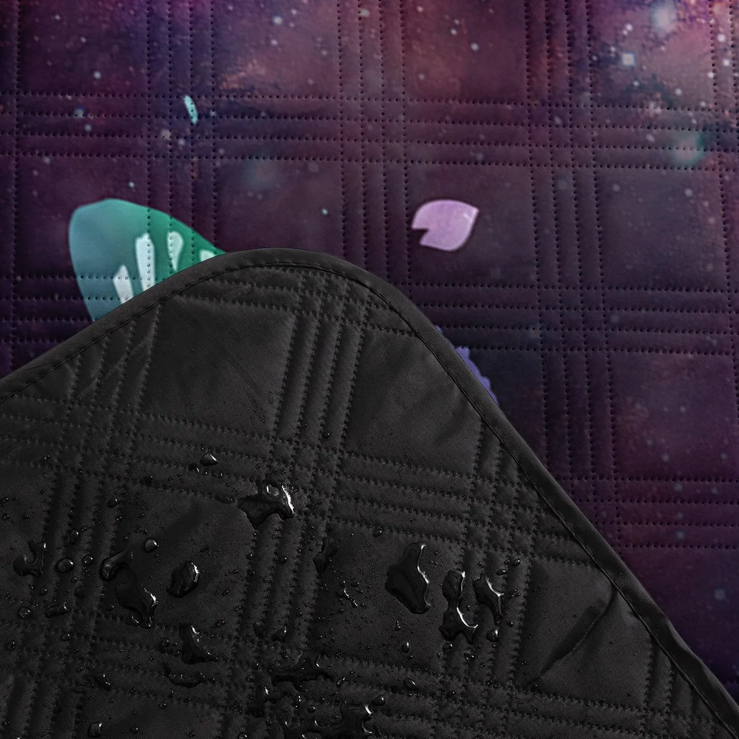 Outdoor Picnic Blanket,Portable Sandproof Waterproof Picnic Mat,Galaxy Butterfly Printed Camping Beach Mat for Sand and Wet Grass Hiking (Galaxy Butterfly S)
