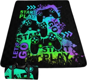 Outdoor Picnic Blanket,Portable Sandproof Waterproof Picnic Mat,Green Gamepad Printed Camping Beach Mat for Sand and Wet Grass Hiking (Green Gamepad S)